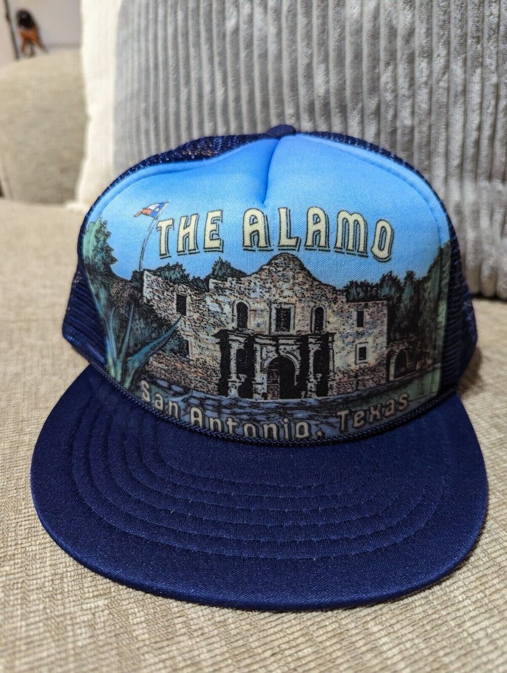 Vintage THE ALAMO Foam Rope Hat Cap '80s Snapback Mesh TRUCKER San Antonio Texas